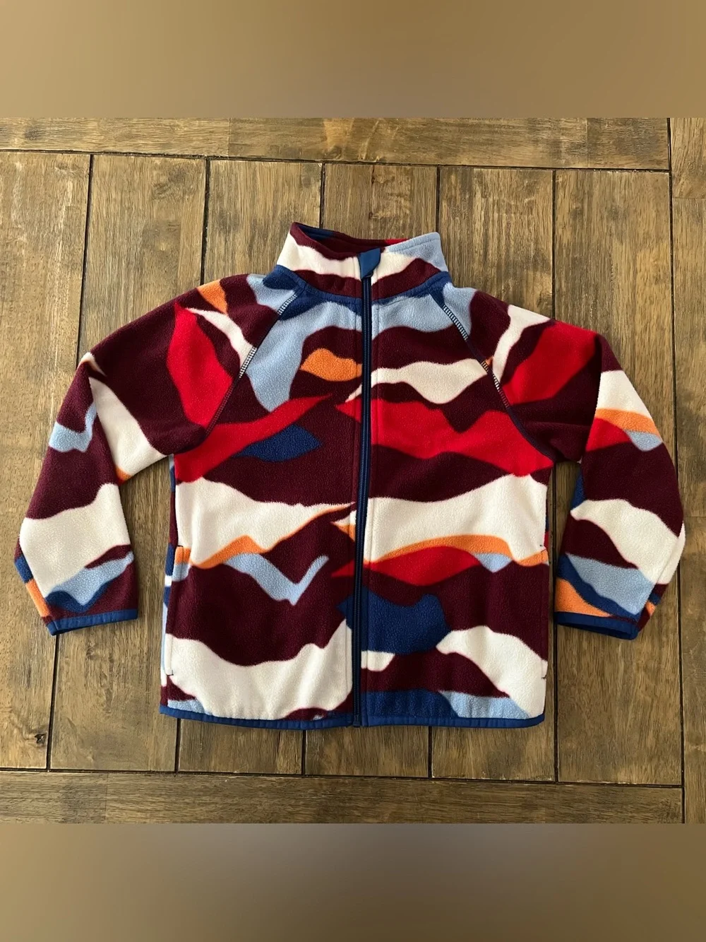 wonder nation Boys Fleece Jacket in Red, Blue & White Pattern size 6-7